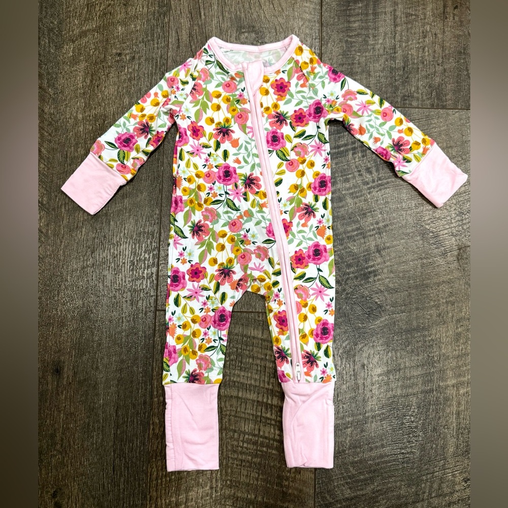 Floral print bamboo Sleepie Jammies 18-24m